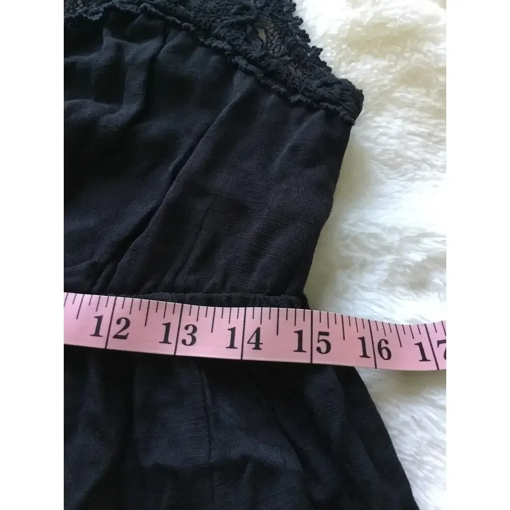 Free People Black Crochet Sleeveless Mini Dress - Picture 7 of 10